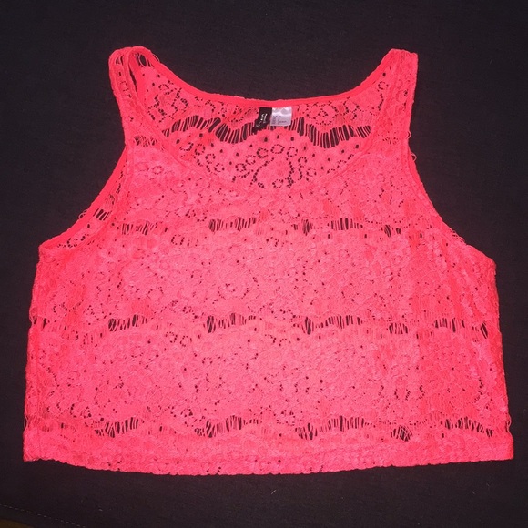 Divided Tops - Pink crop top with cutouts